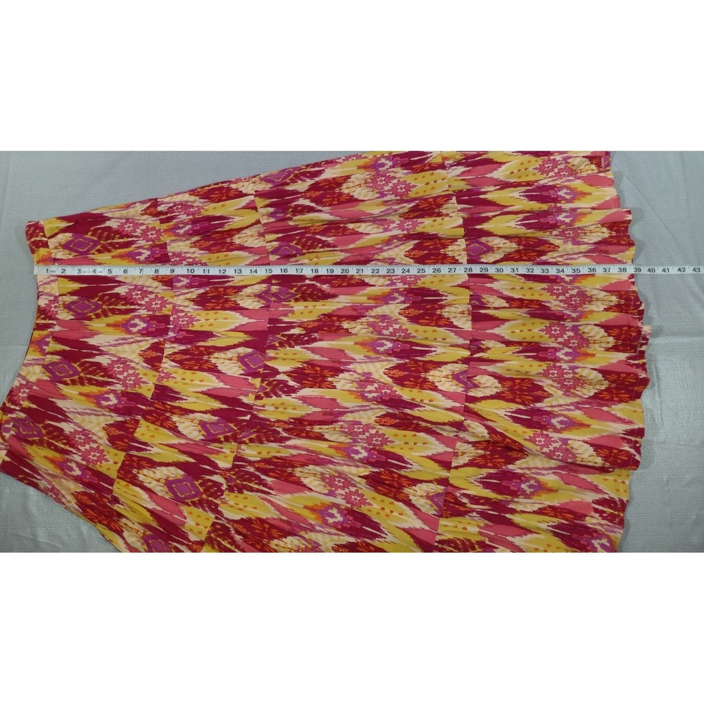 Forever 21 Ikat Tiered Maxi Skirt Med Pink Yellow Long Full Gathered - Picture 7 of 9